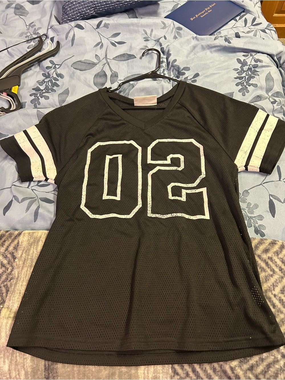 No Boundaries Black Mesh Jersey Tee with White Graphic